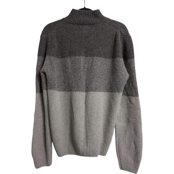 Giasone Gray Half Zip Color Block Ribbed Knit Wool Blend Sweater Mens Size M - Picture 3 of 7